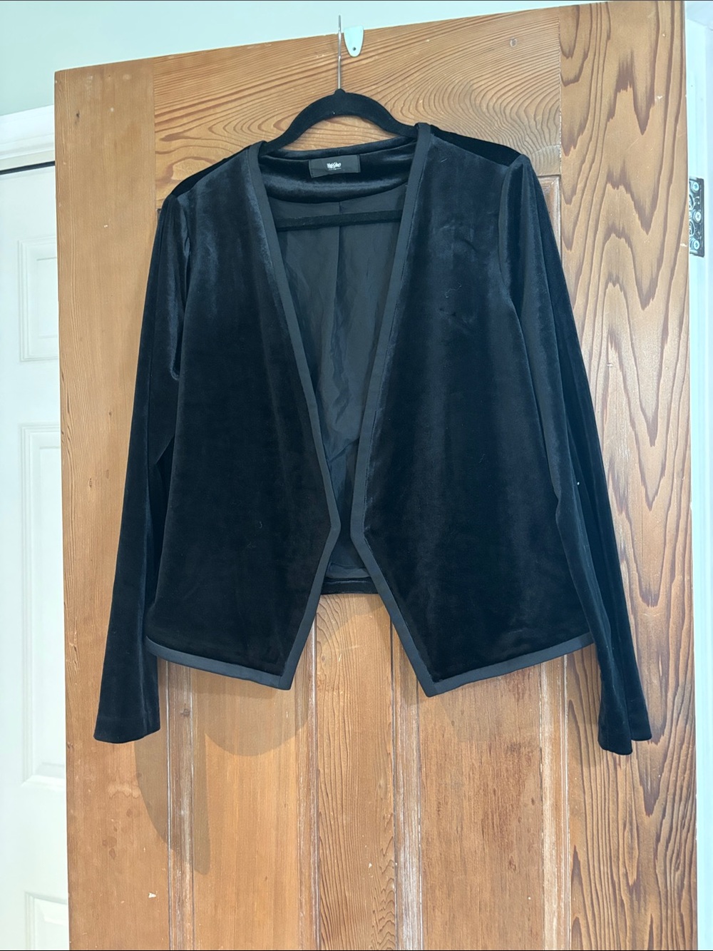 Moschino Black Velvet Open-Front Blazer Jacket Size XXL